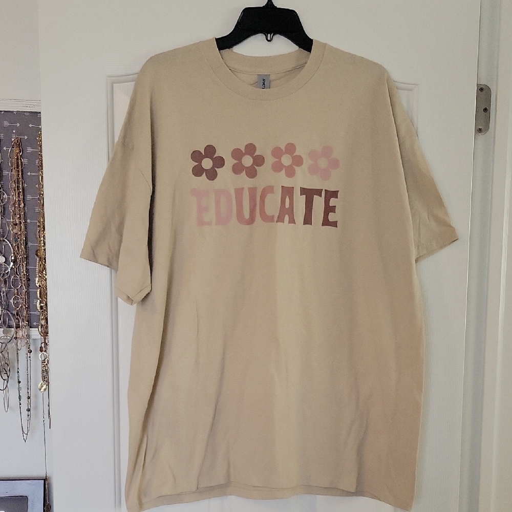 Gildan Beige Teacher T-Shirt